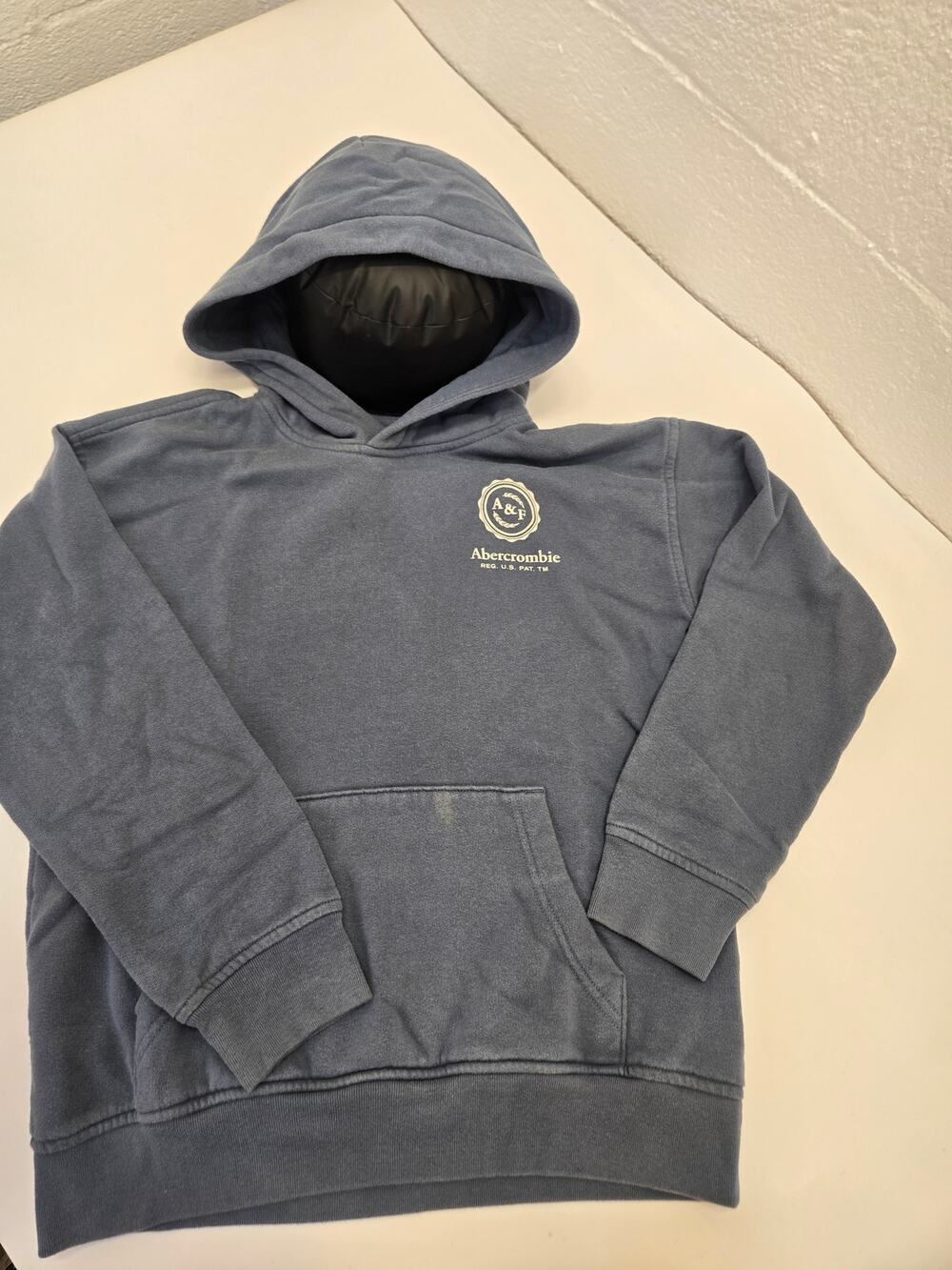Abercrombie & Fitch Kids Relaxed Fit Hoodie Size 9/10 Blue Gray Pullover Youth